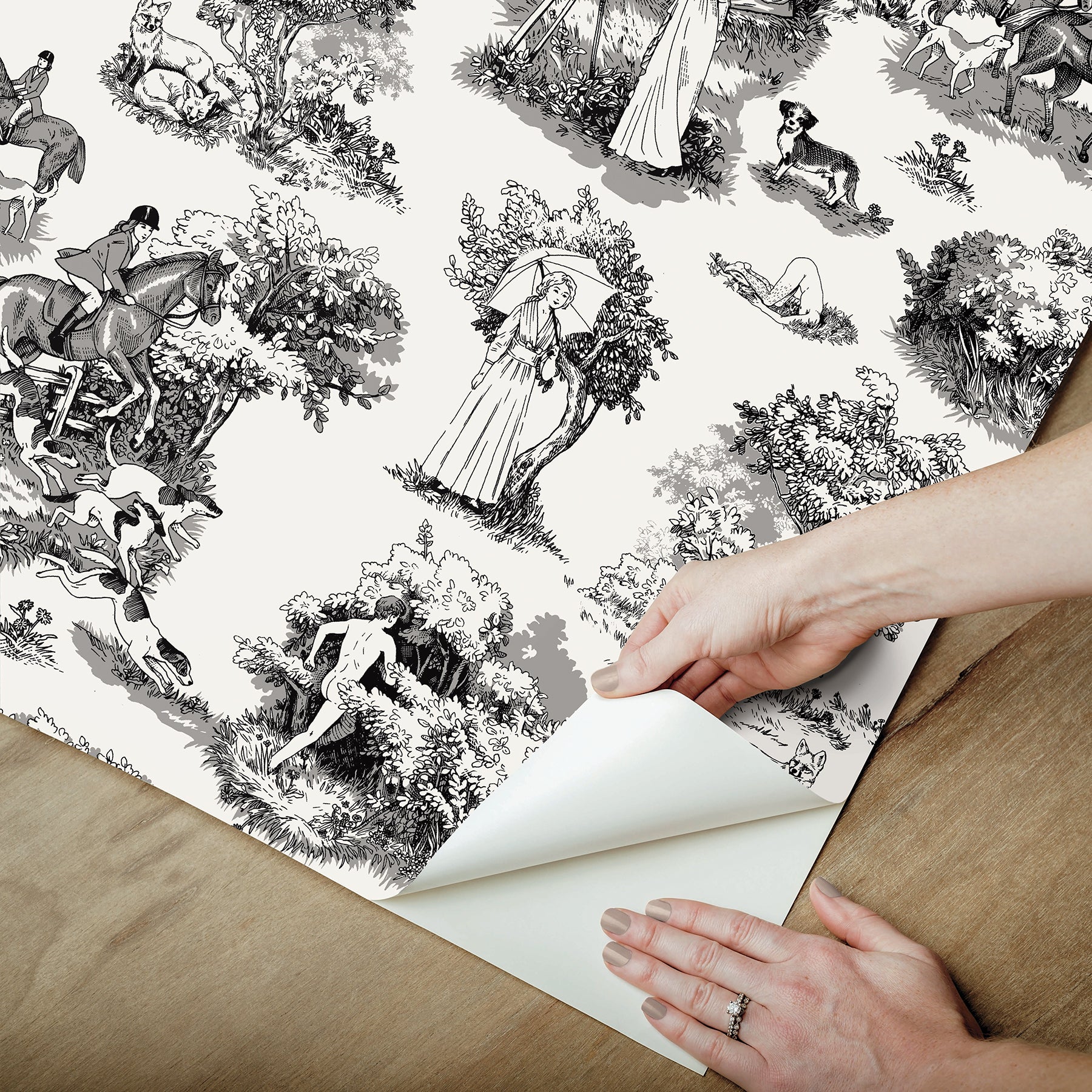 Rachel Antonoff The Chase Peel and Stick Wallpaper - how to peel