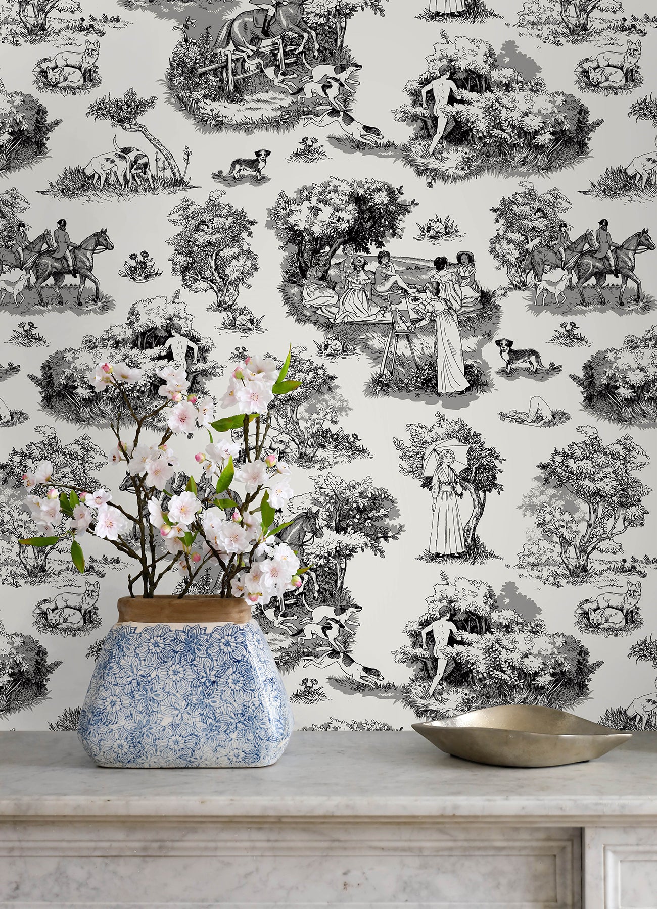 Rachel Antonoff The Chase Peel and Stick Wallpaper in a room setting