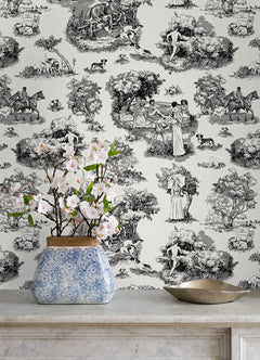 Rachel Antonoff The Chase Peel and Stick Wallpaper in a room setting