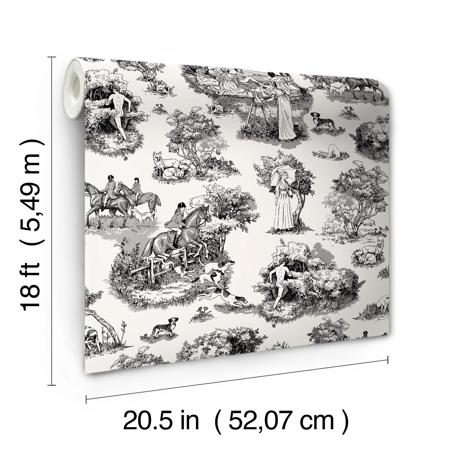 Rachel Antonoff The Chase Peel and Stick Wallpaper - dimensions