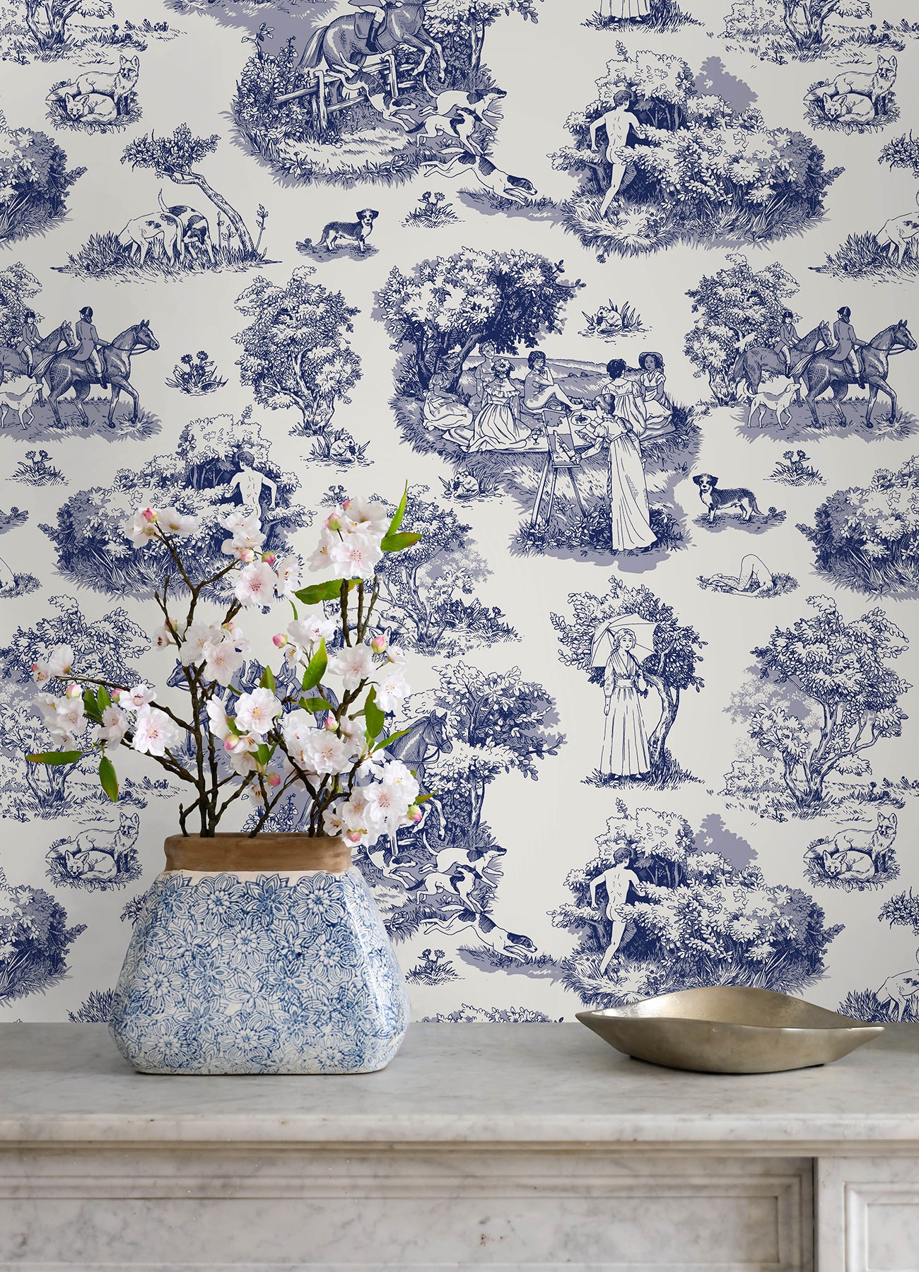 Rachel Antonoff The Chase Peel and Stick Wallpaper in a room setting