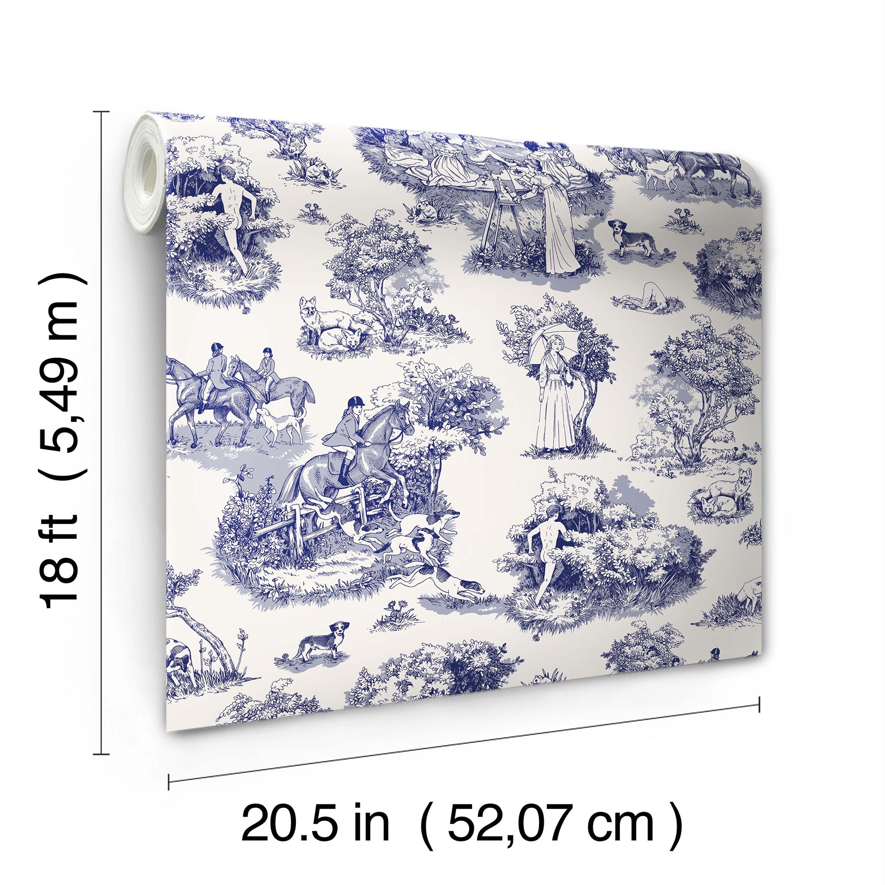 Rachel Antonoff The Chase Peel and Stick Wallpaper - dimensions