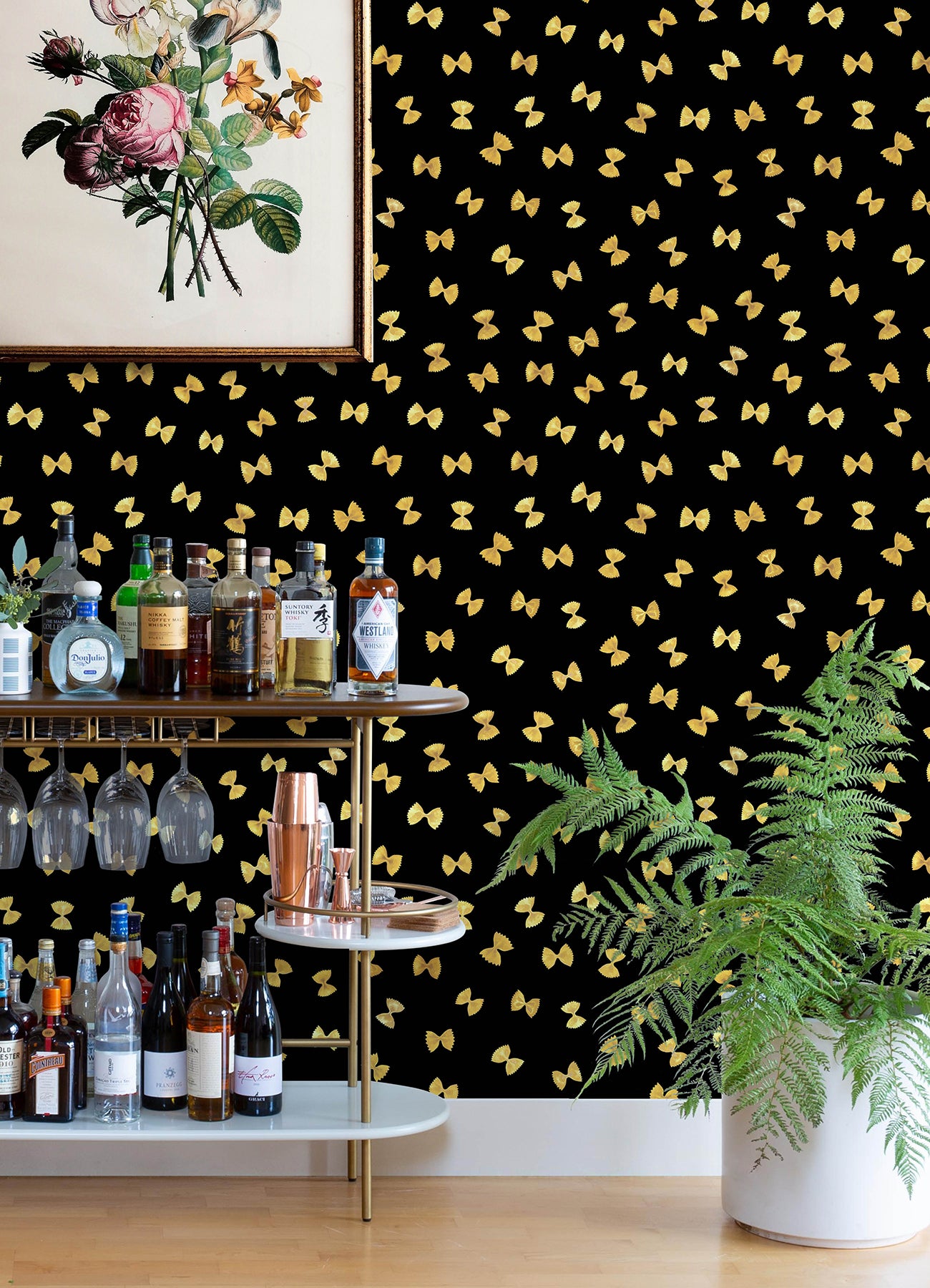 Pasta P&S Wallpaper in a room setting