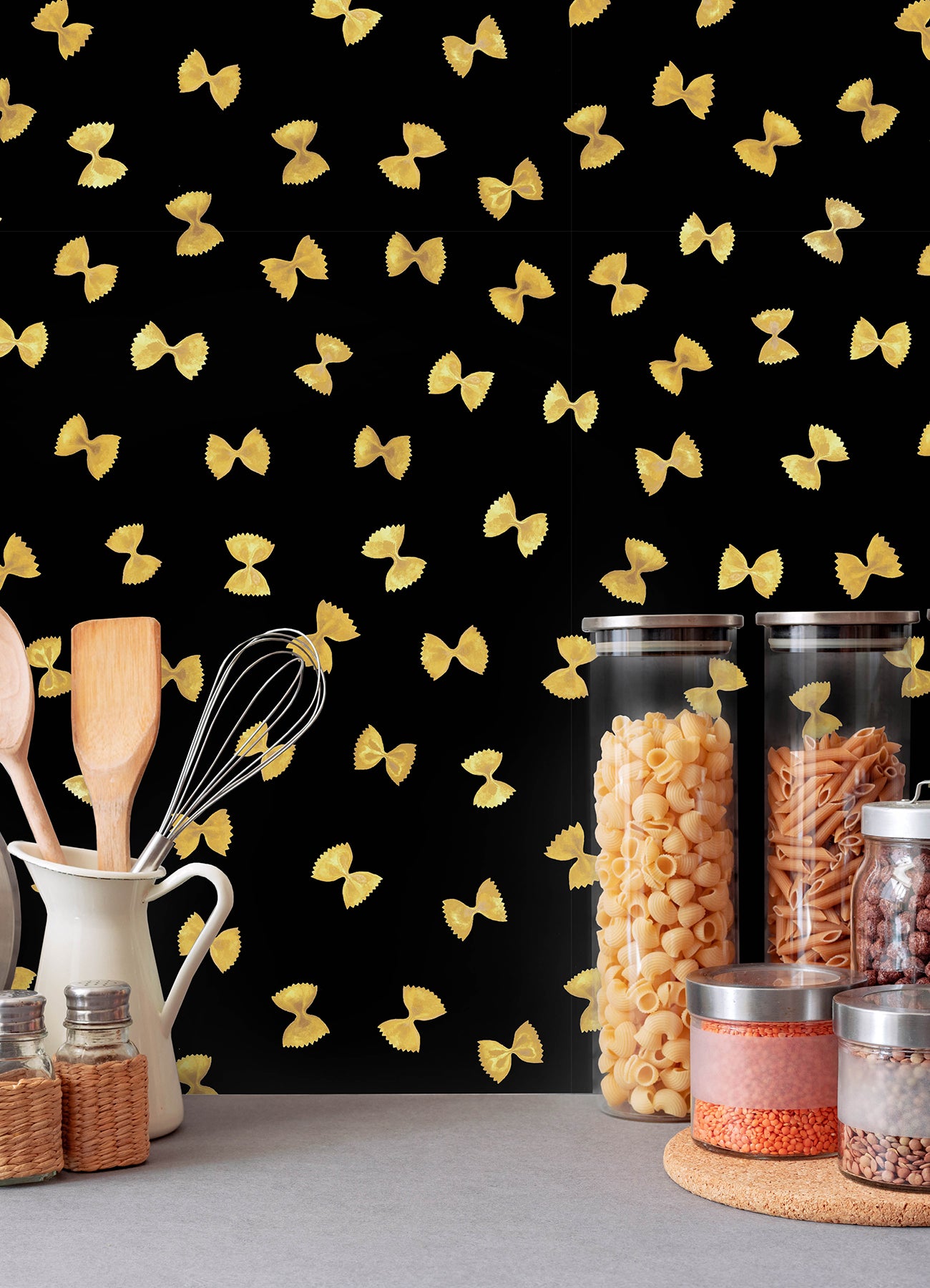 Pasta P&S Wallpaper in a room setting