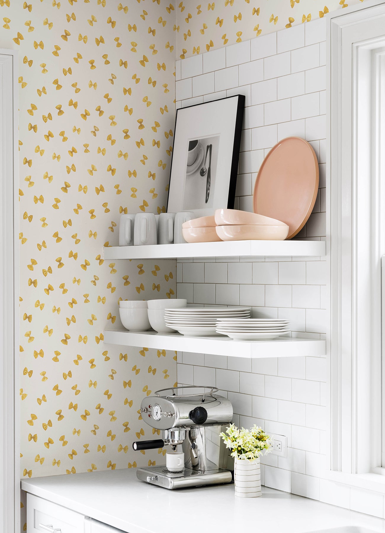 Pasta P&S Wallpaper in a room setting