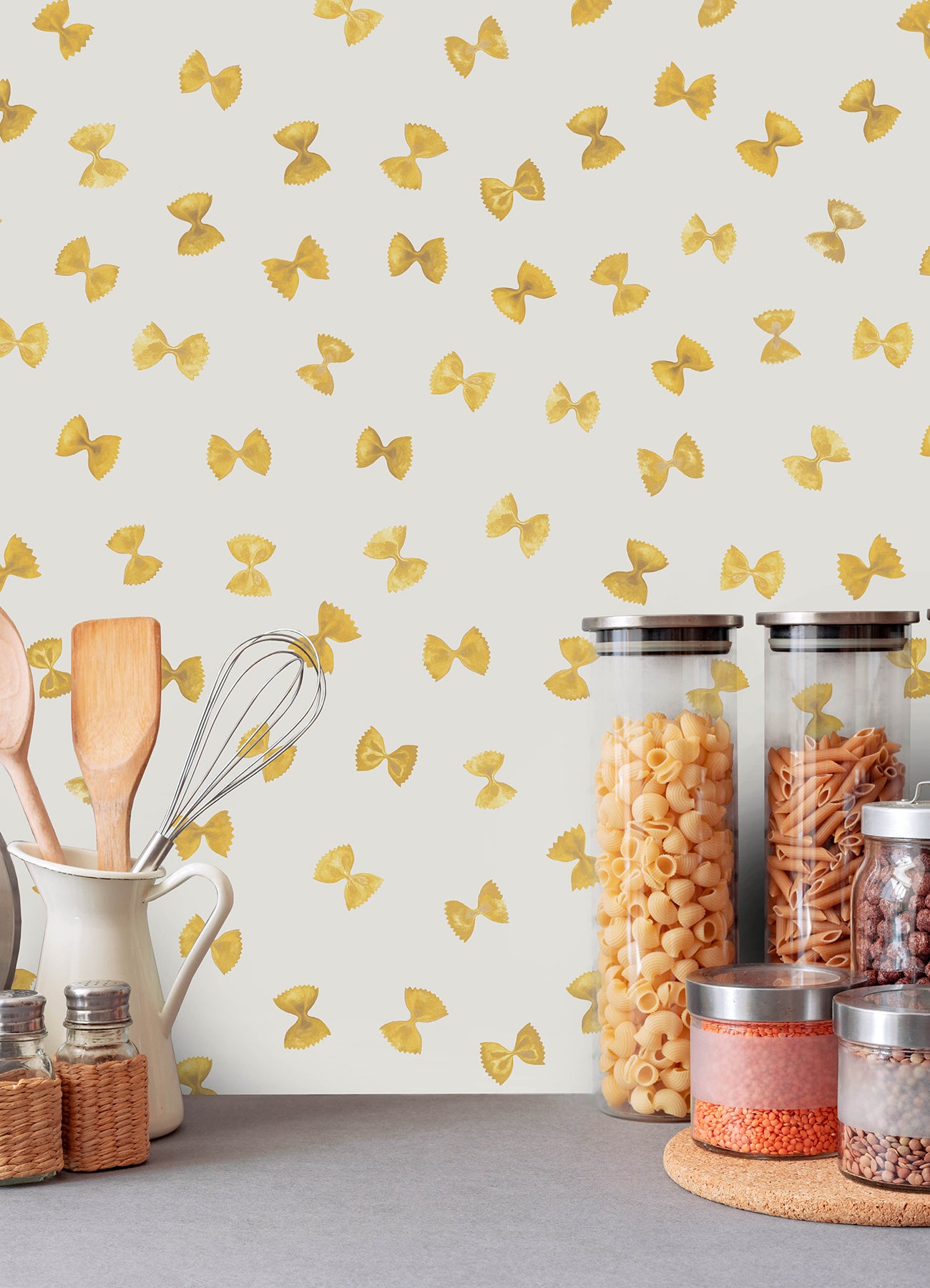 Pasta P&S Wallpaper in a room setting