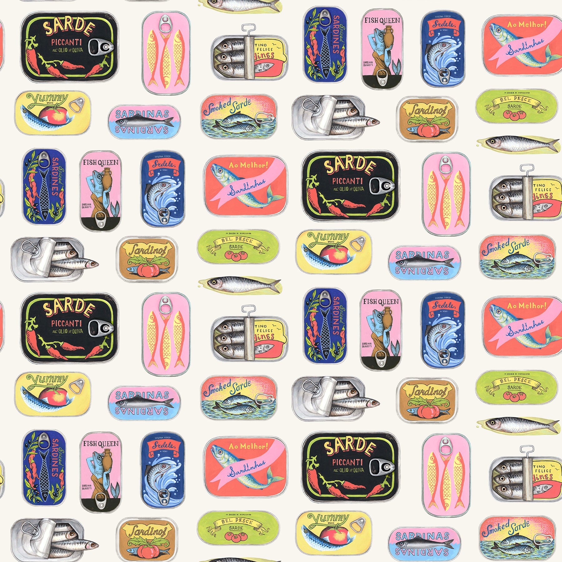 Sardine Tins P&S Wallpaper by WallPops