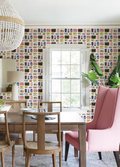 Sardine Tins P&S Wallpaper in a room setting