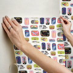 Sardine Tins P&S Wallpaper - how to stick