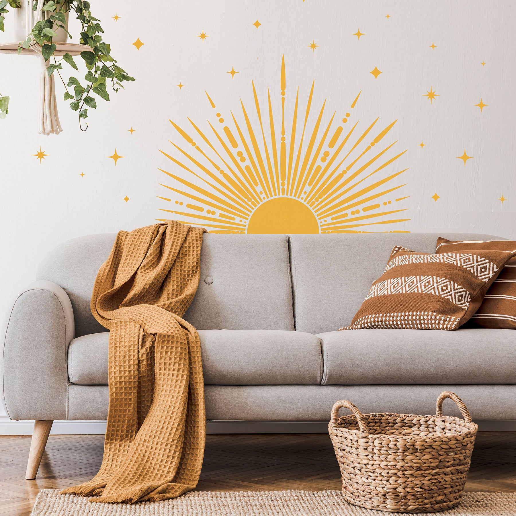 Sunrise Wall Decals in a room setting