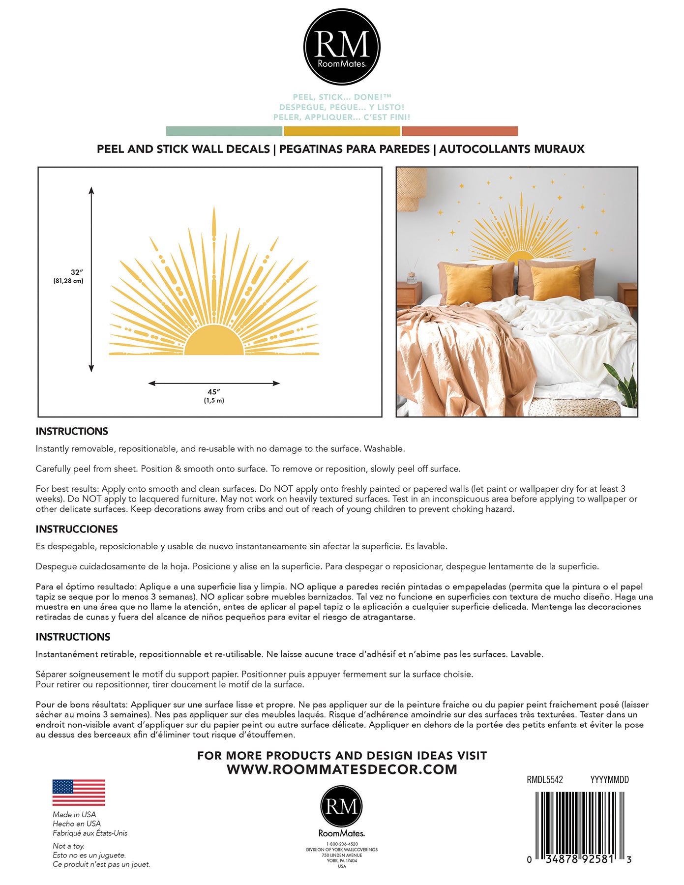 Sunrise Wall Decals - packaging