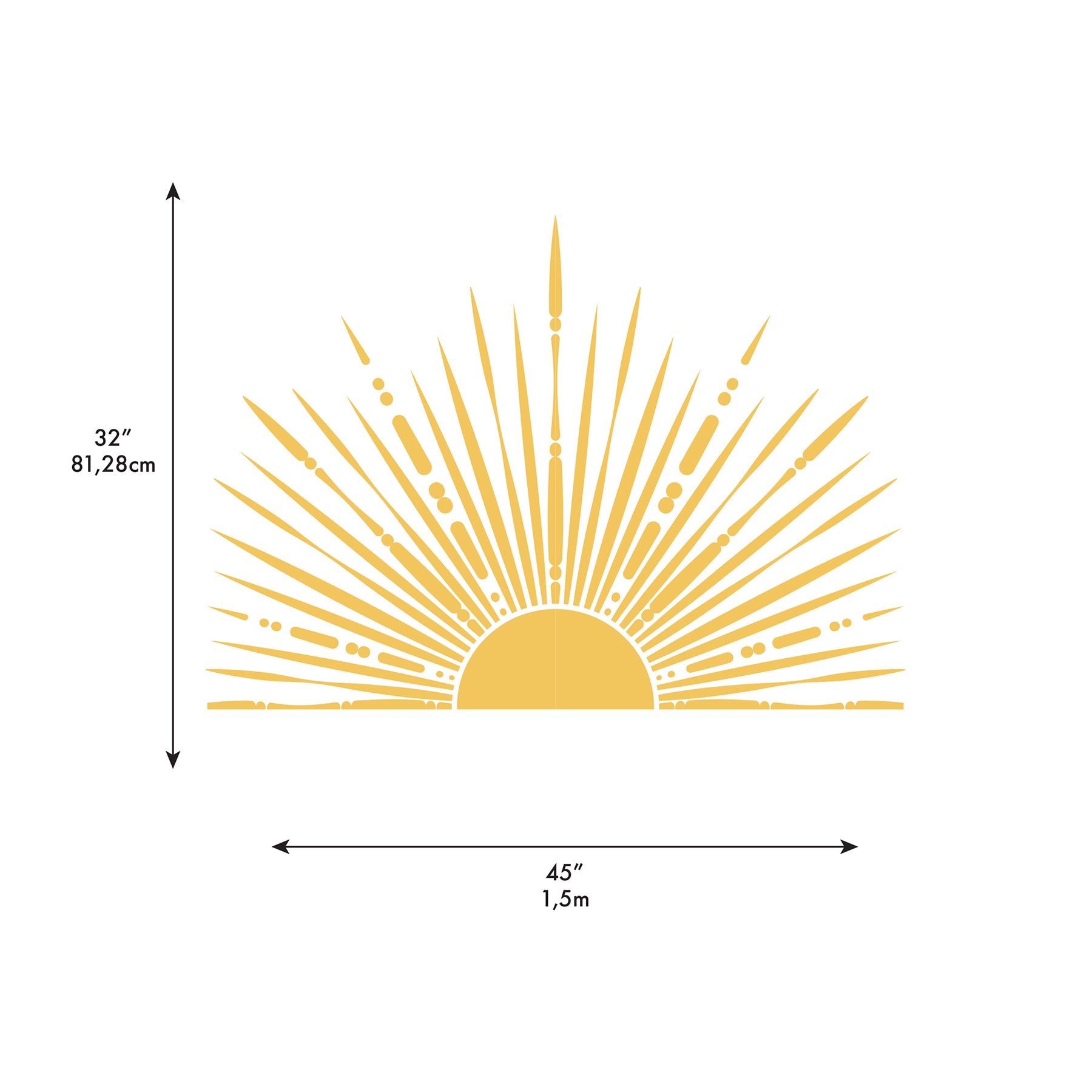 Sunrise Wall Decals - dimensions
