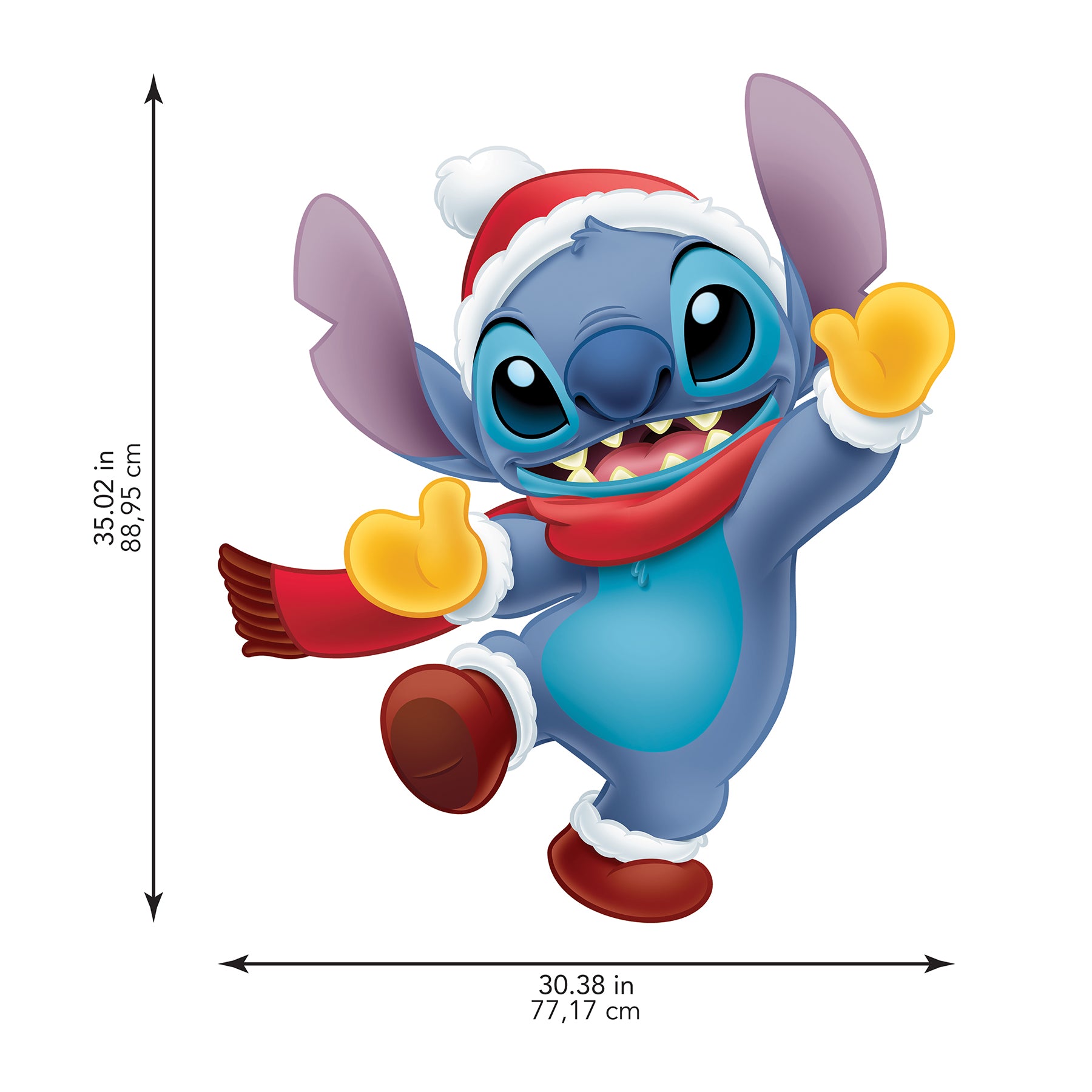 Disney Santa Stitch Wall Decals - dimensions