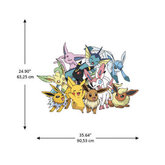 Pokémon Eevee Evolutions Wall Decals - dimensions