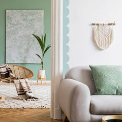 Scallop Border Wall Decals in a room setting
