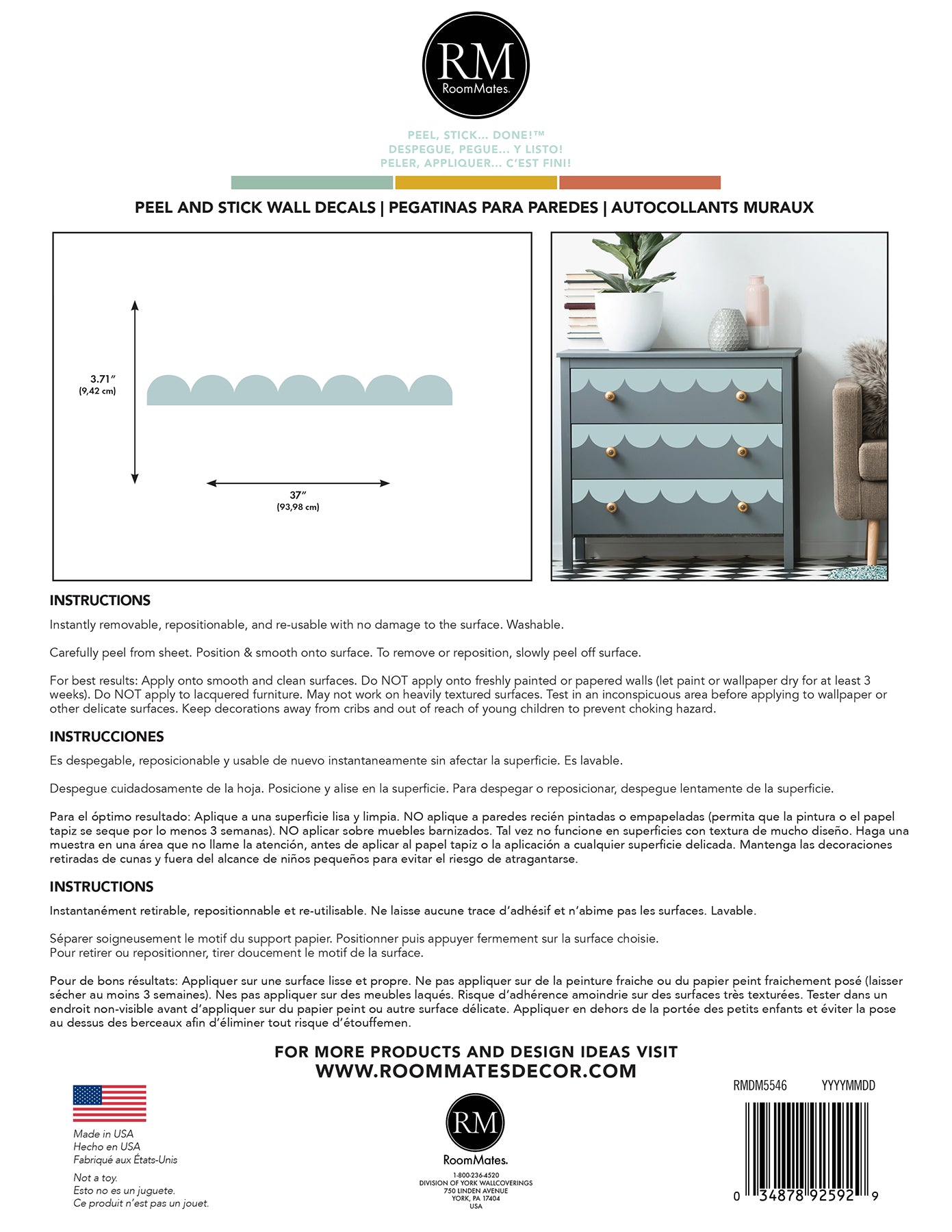 Scallop Border Wall Decals - packaging