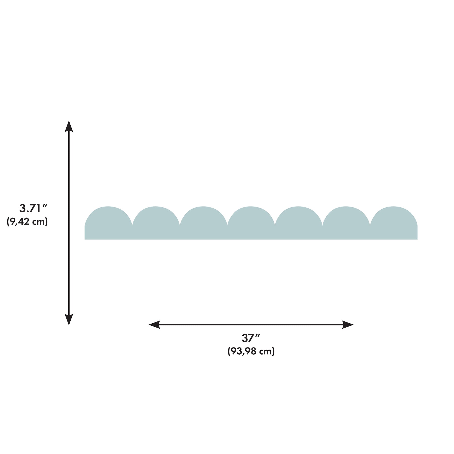 Scallop Border Wall Decals - dimensions