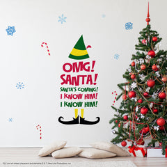 Buddy The Elf Santa I Know Him Wall Decals in a room setting