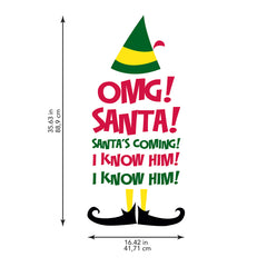 Buddy The Elf Santa I Know Him Wall Decals - dimensions
