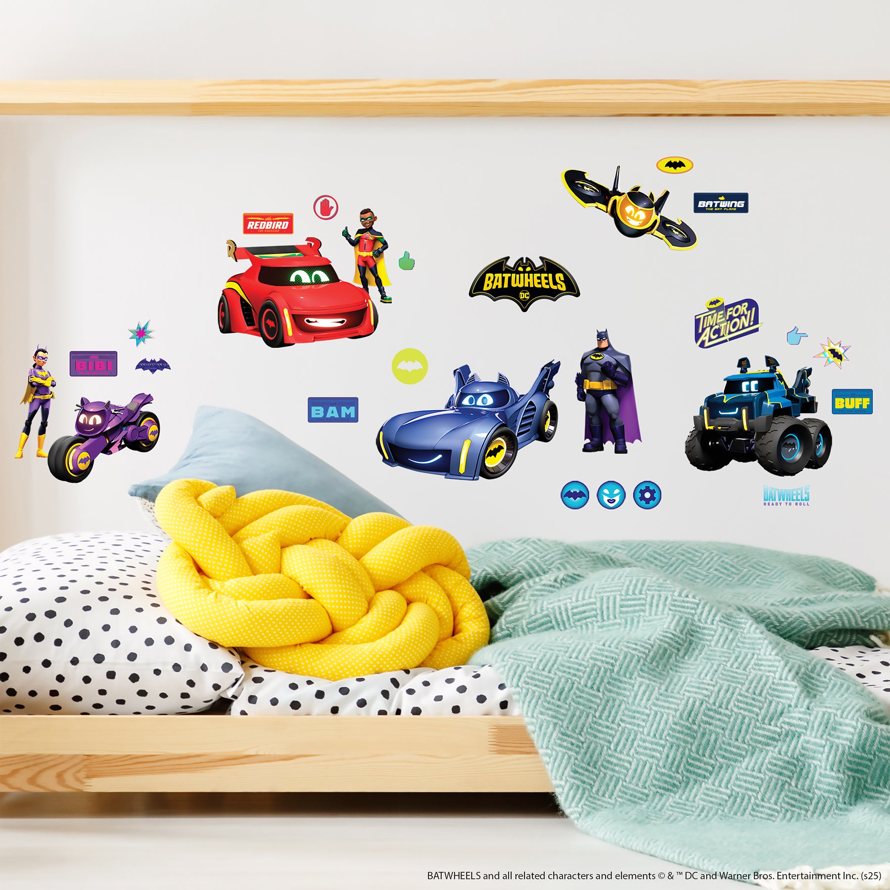 Batwheels Characters Wall Decals in a room setting