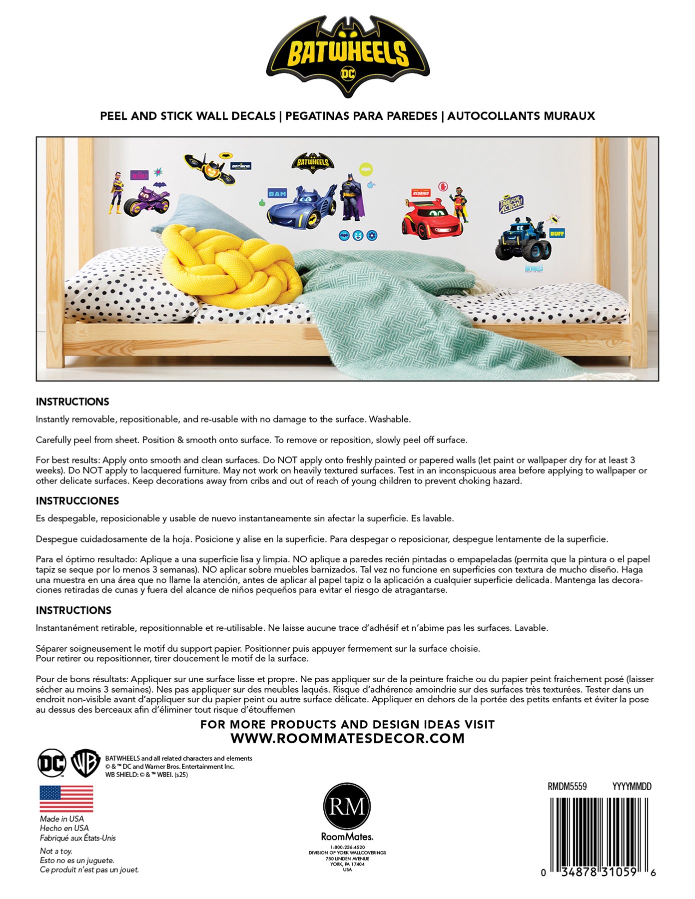 Batwheels Characters Wall Decals - packaging