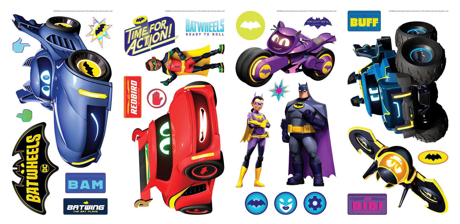 Batwheels Characters Wall Decals - panels