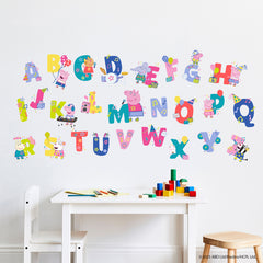 Peppa Pig Wall Decals in a room setting