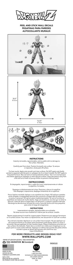 Dragon Ball Z Goku Character Wall Decals - packaging