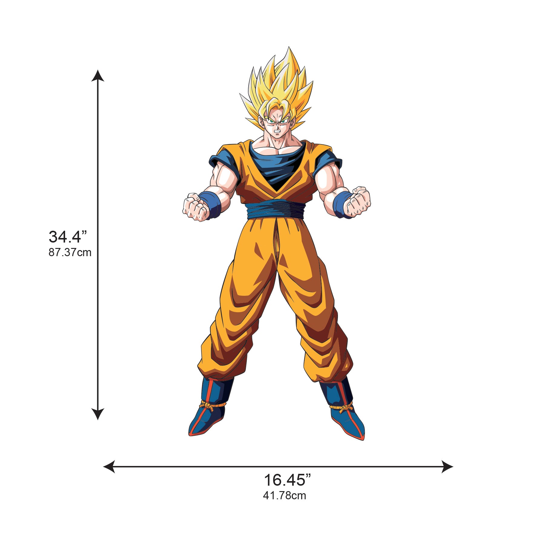 Dragon Ball Z Goku Character Wall Decals - dimensions