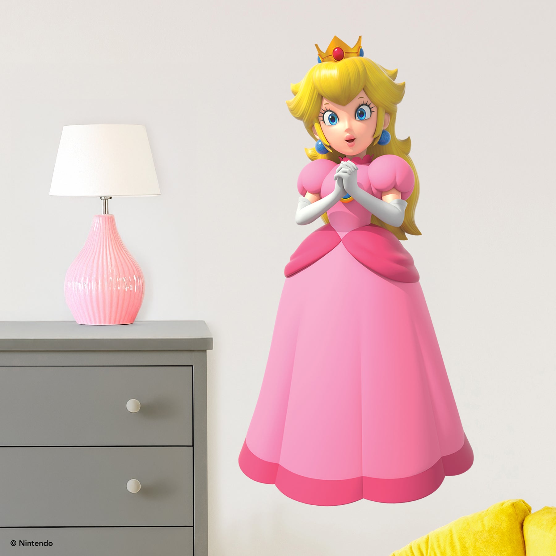 Super Mario Princess Peach Wall Decals in a room setting