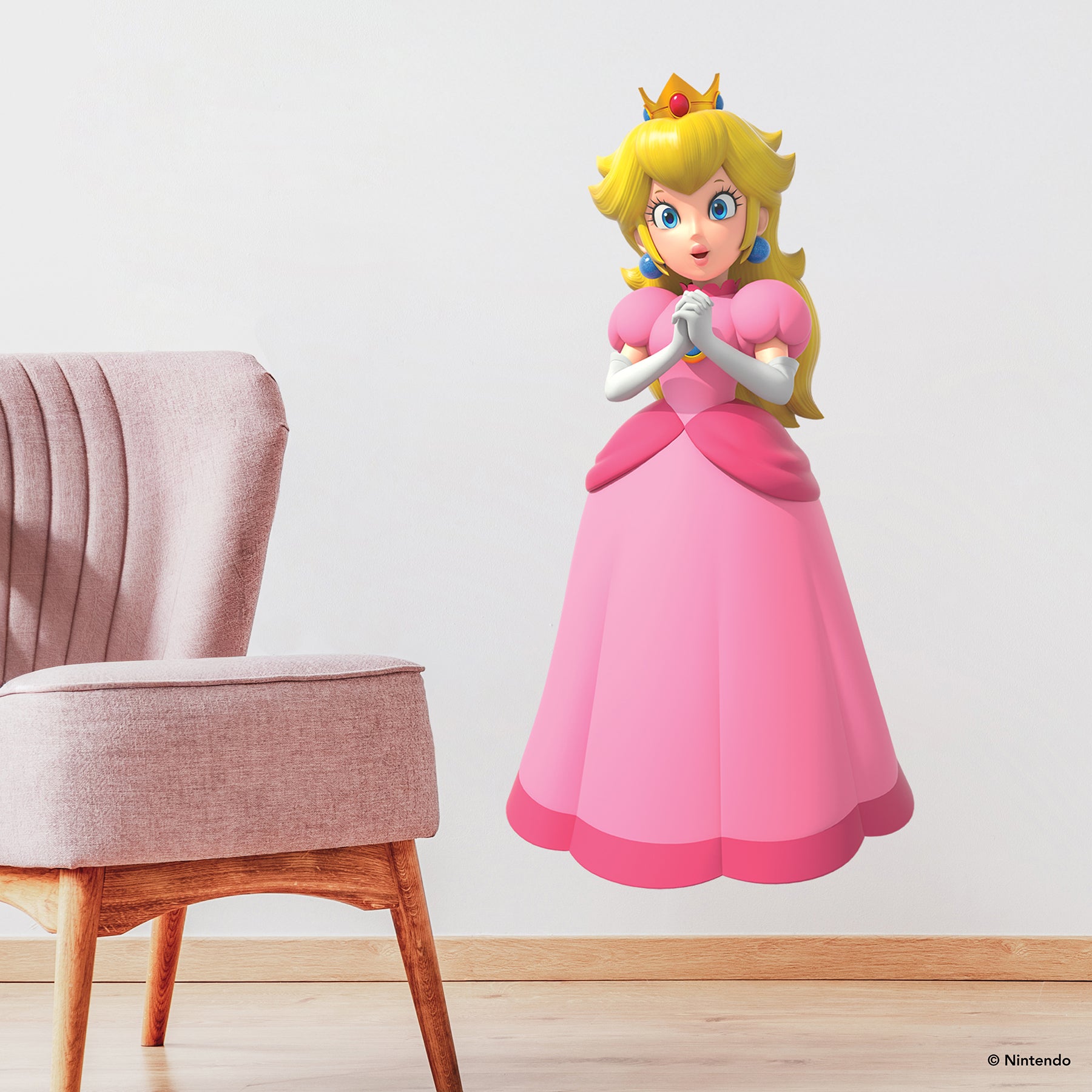 Super Mario Princess Peach Wall Decals in a room setting