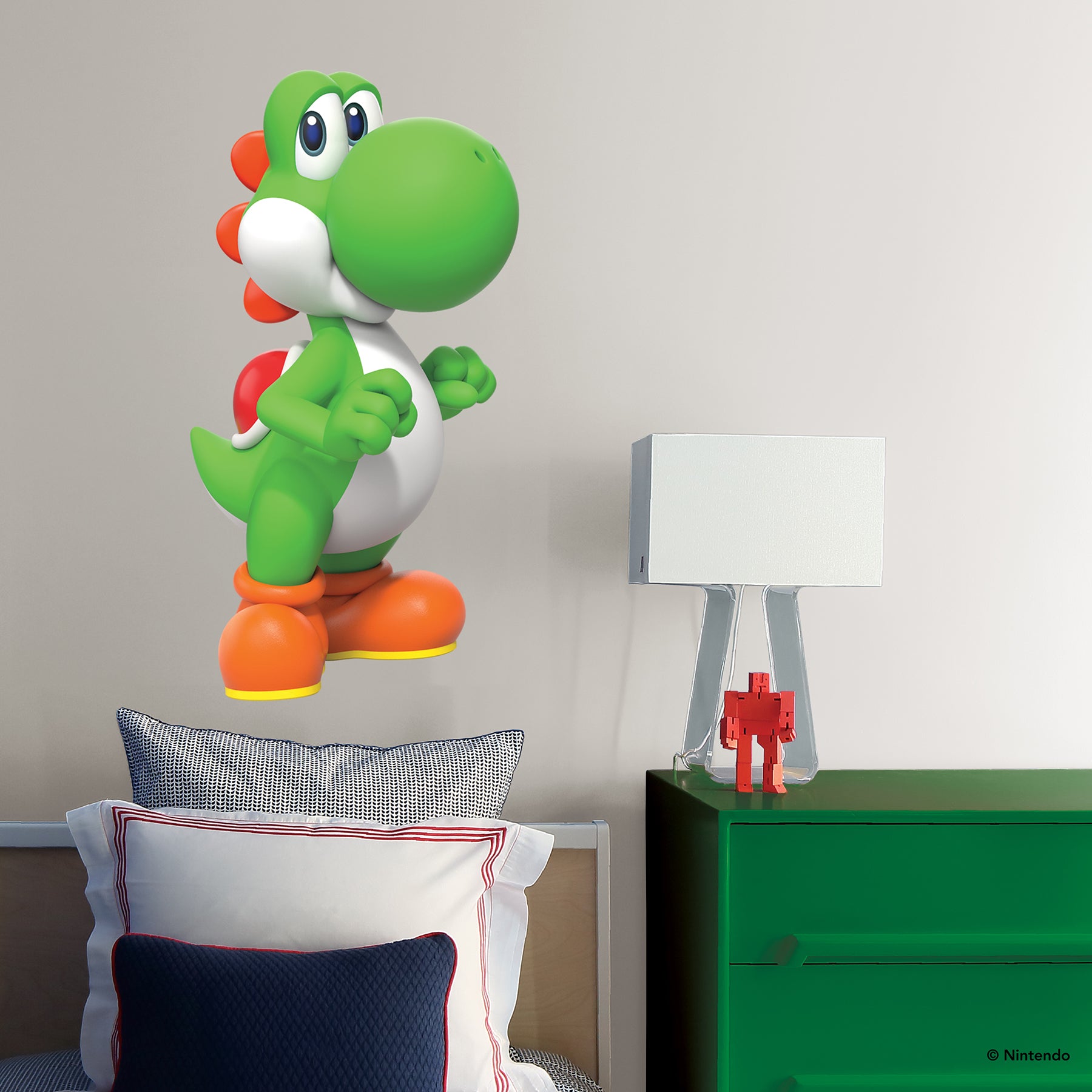 Super Mario Yoshi Wall Decals in a room setting