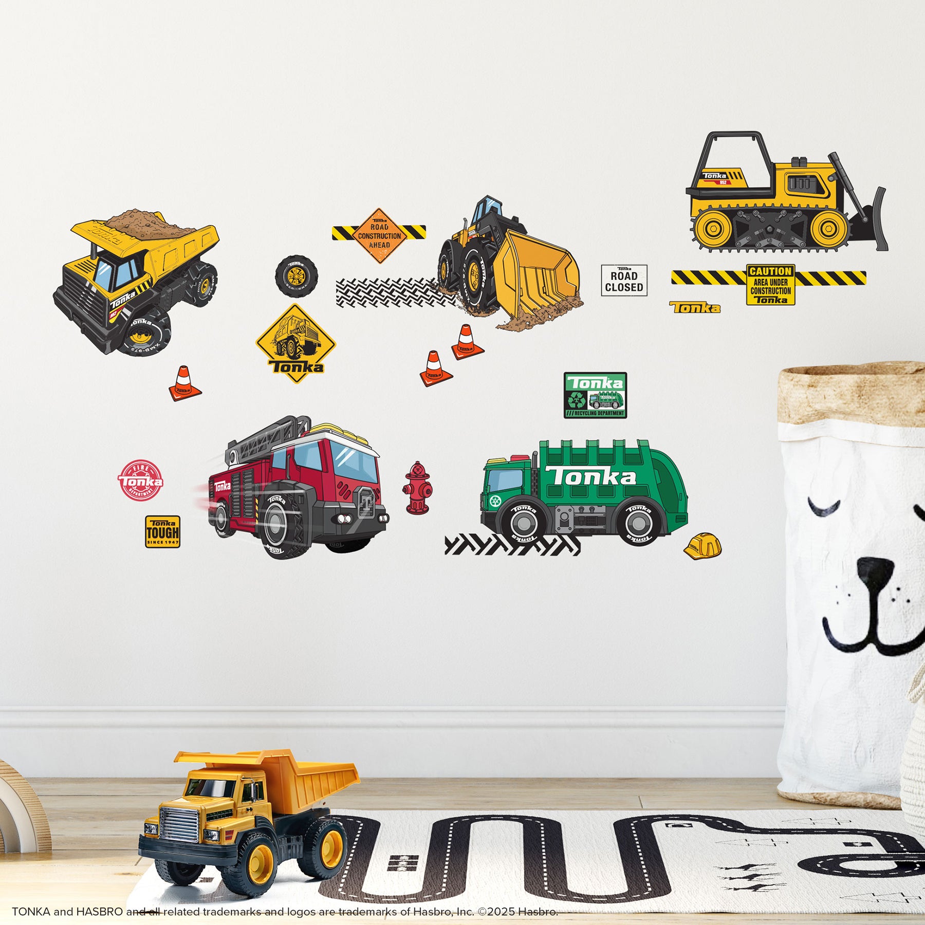 Tonka Trucks Wall Decals in a room setting