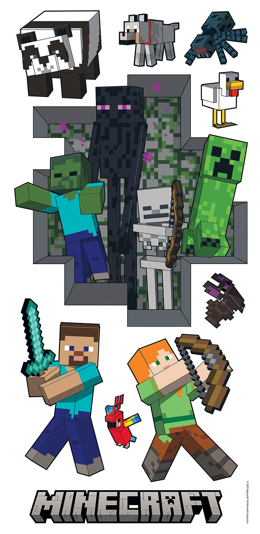 Minecraft Hostile Mobs Wall Decals by WallPops
