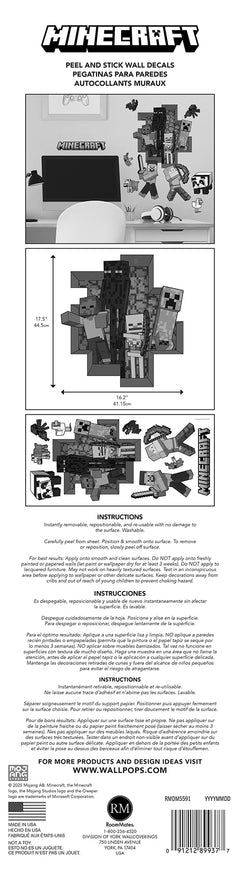 Minecraft Hostile Mobs Wall Decals - packaging