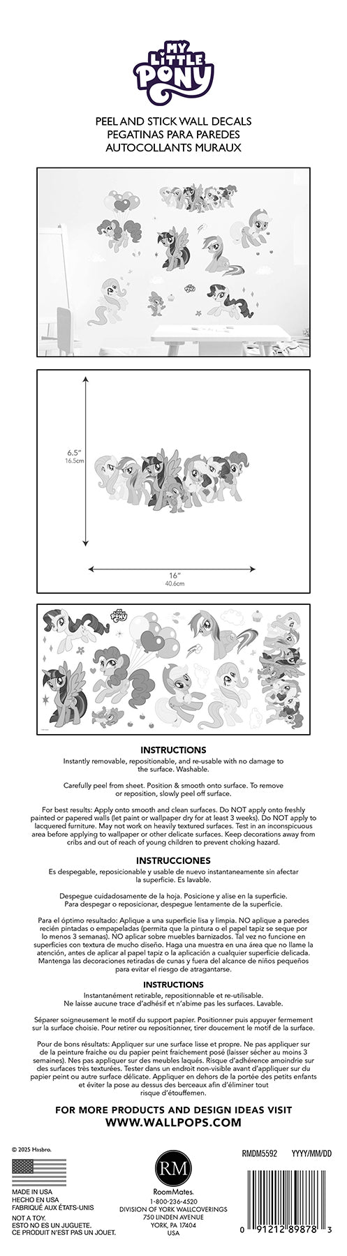 My Little Pony Friendship is Magic Wall Decals - packaging