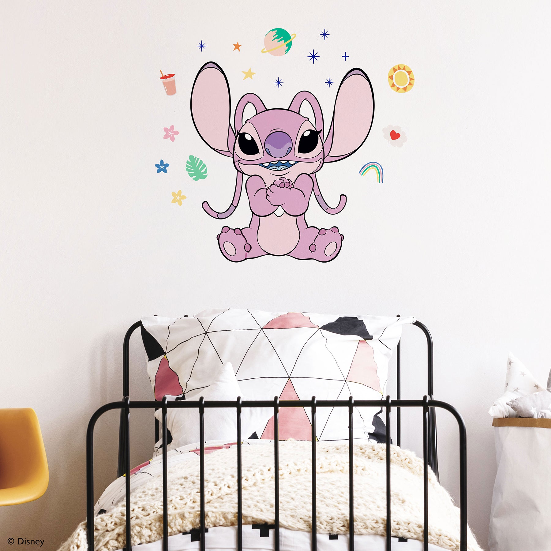 Disney Stitch Angel Peel and Stick Wall Decals Wall Decals in a room setting