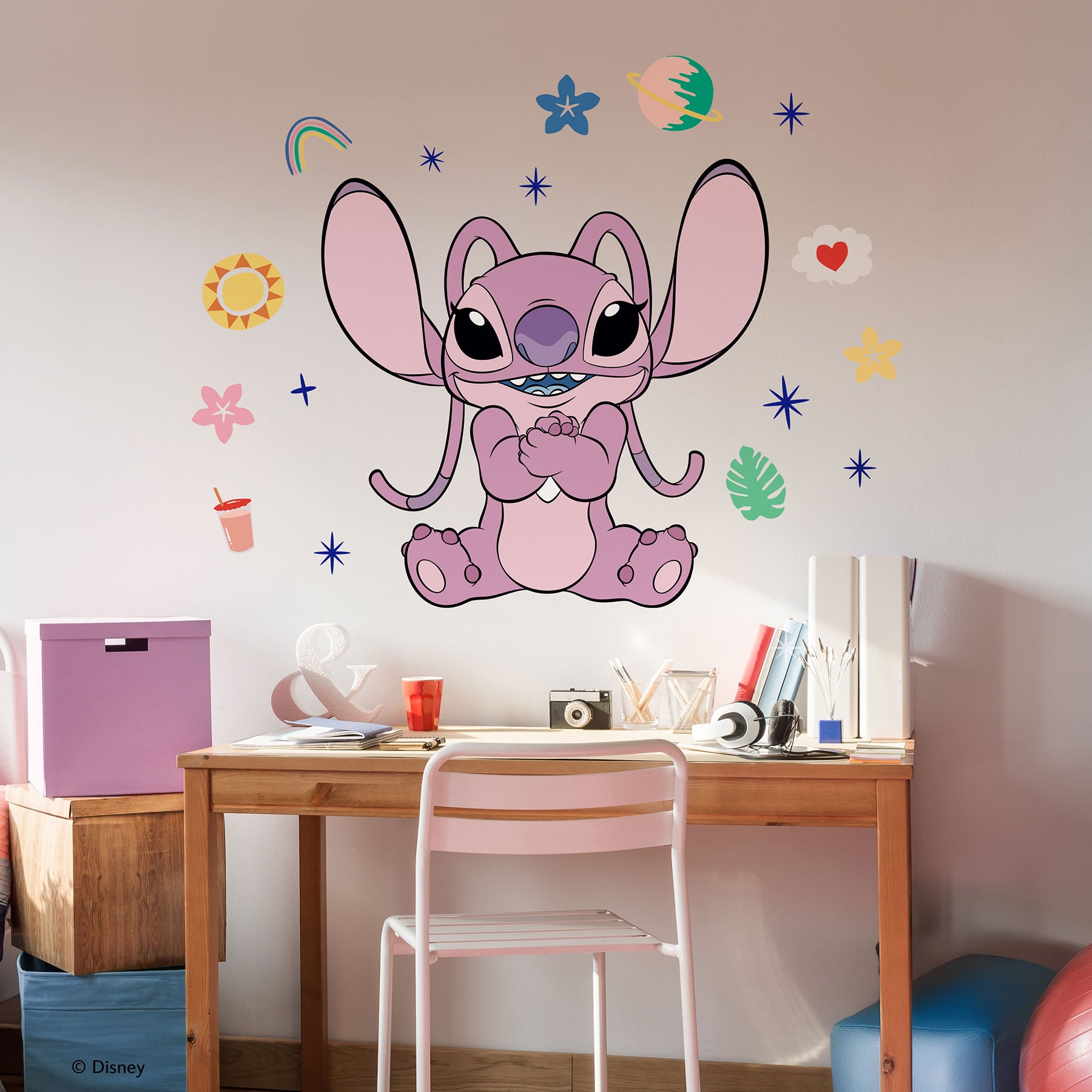 Disney Stitch Angel Peel and Stick Wall Decals Wall Decals in a room setting