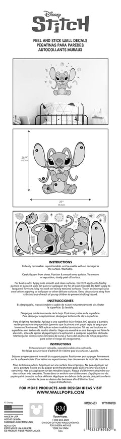 Disney Stitch Angel Peel and Stick Wall Decals Wall Decals - packaging