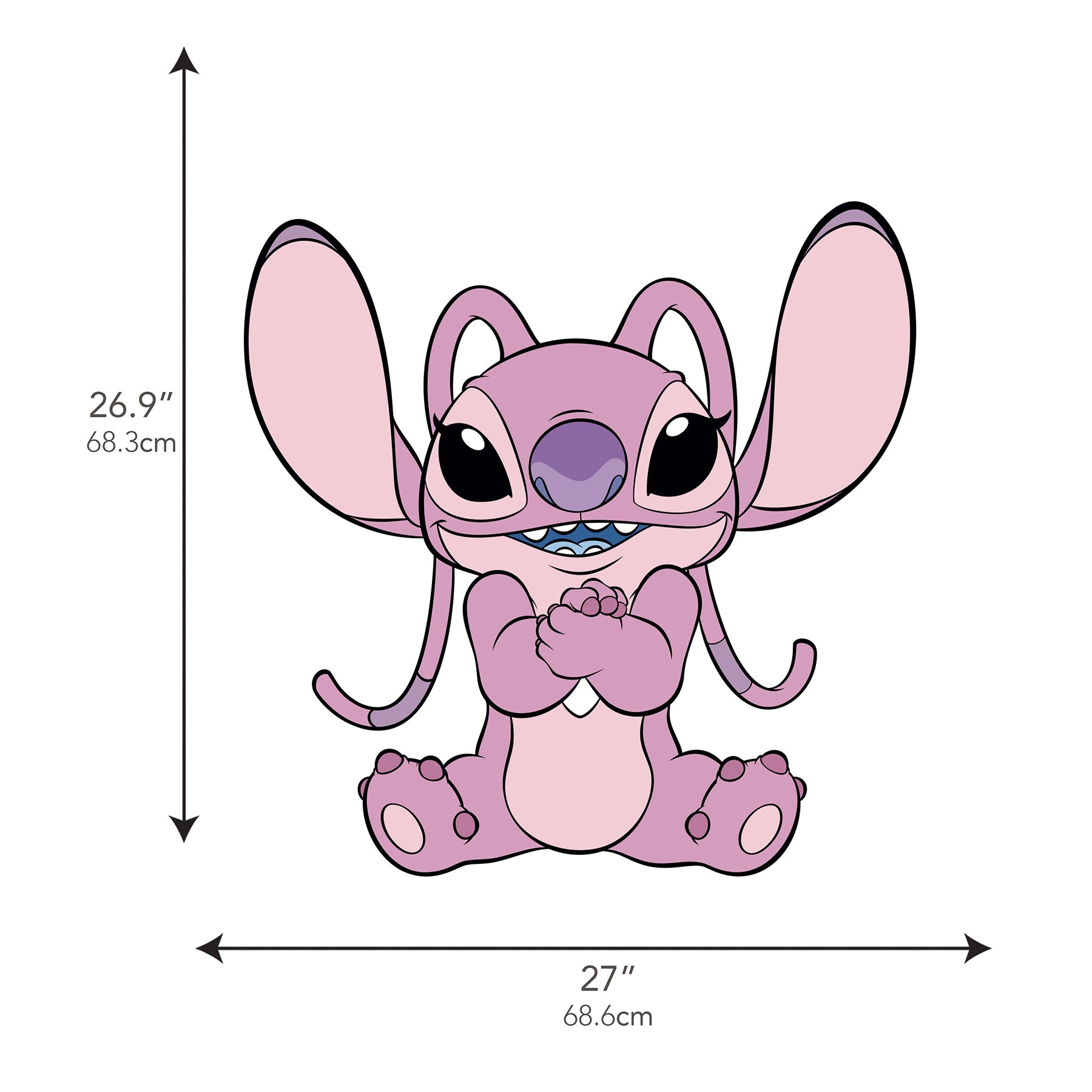 Disney Stitch Angel Peel and Stick Wall Decals Wall Decals - dimensions