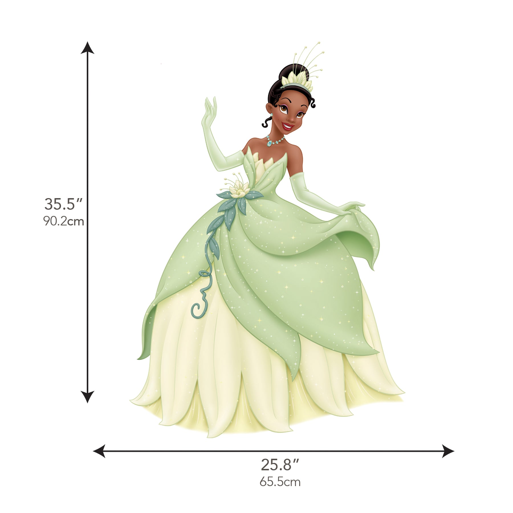 Disney Princess Tiana Wall Decals - dimensions