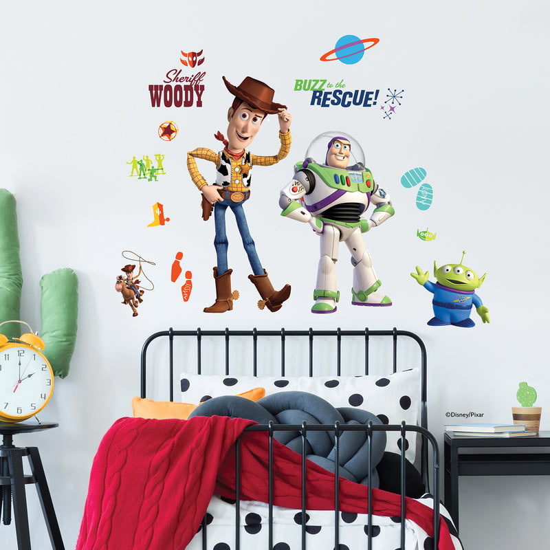 Disney Buzz Lightyear and Woody Wall Decals in a room setting