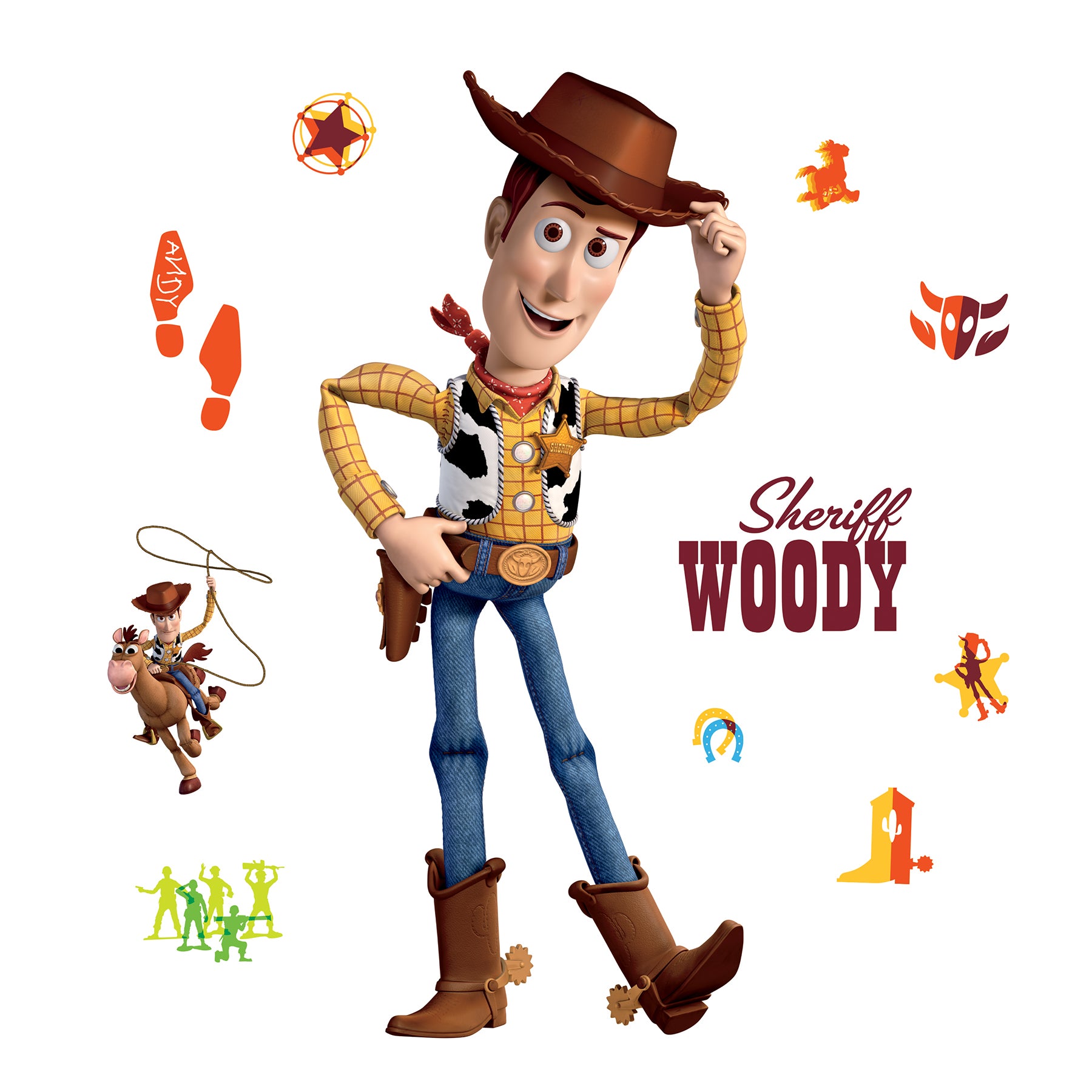 Disney Buzz Lightyear and Woody Wall Decals pattern close-up