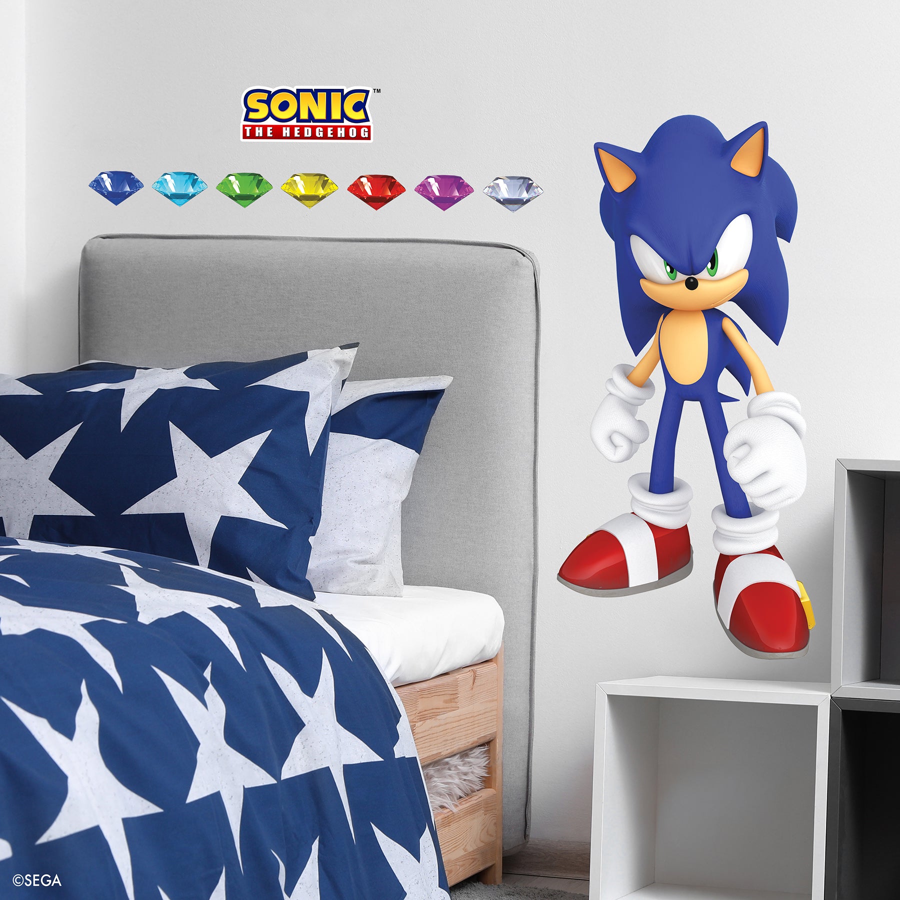 Sonic The Hedgehog Sonic Wall Decals in a room setting