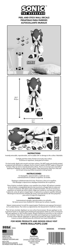 Sonic The Hedgehog Sonic Wall Decals - packaging