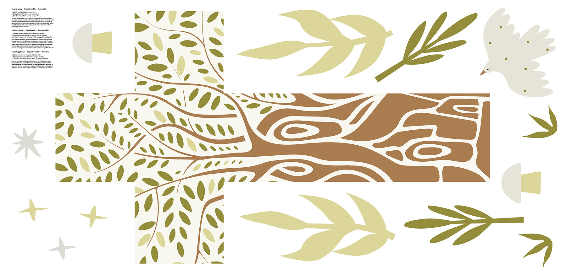 Tree of Life Cross Wall Decals - panels