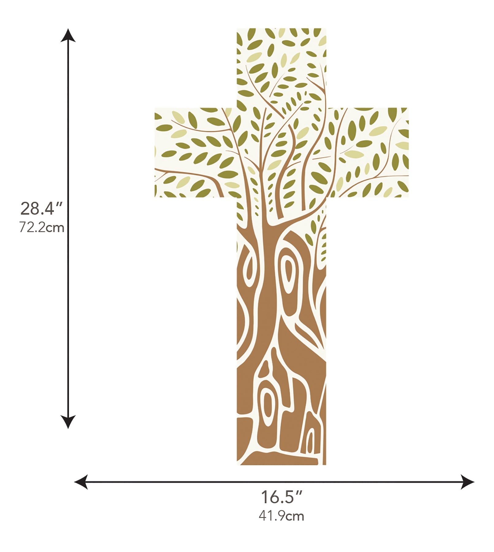 Tree of Life Cross Wall Decals - dimensions