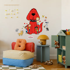 Clifford the Big Red Dog Hugs Wall Decals in a room setting