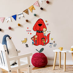 Clifford the Big Red Dog Hugs Wall Decals in a room setting