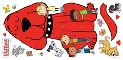 Clifford the Big Red Dog Hugs Wall Decals - panels